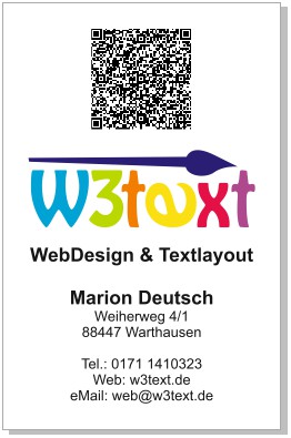 Visitenkarte von W3Text